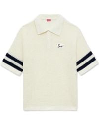 KENZO - Open-Weave Short-Sleeve Polo Shirt - Lyst