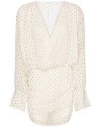 ROTATE BIRGER CHRISTENSEN - Draped Polka-Dot Mini Dress - Lyst