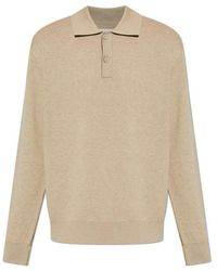 Samsøe & Samsøe - Long-Sleeved Knit Polo Shirt - Lyst