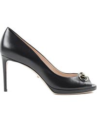 Gucci - Horse Title Buckle Details High Heels - Lyst