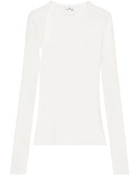 Courreges - Courrèges Slash Logo-Embroidered Asymmetric Neck T-Shirt - Lyst