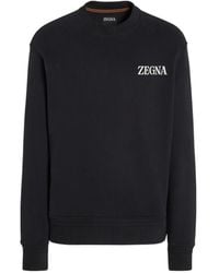 ZEGNA - Logo-Print Cotton Sweatshirt - Lyst