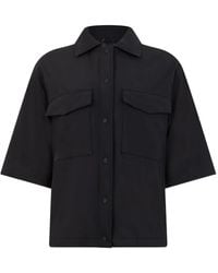 Herno - Boxy Three-Quarter Sleeve Buttoned Jacket - Lyst