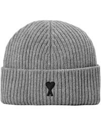 Ami Paris - Ribbed Knit Beanie - Lyst