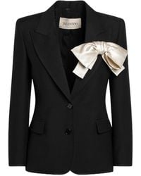 Valentino - Bow Detailed Long-Sleeved Jacket - Lyst