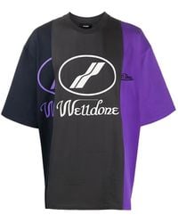 we11done - Logo-Print Colour-Block T-Shirt - Lyst