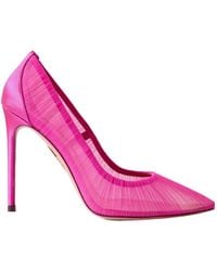 Aquazzura - Voile 105 Pleated Satin-Trimmed Tulle Pumps - Lyst