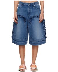 Simone Rocha - Ruffle Frill Board Denim Shorts With Belt Loop - Lyst
