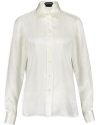 Tom Ford - Long-Sleeve Silk Shirt - Lyst