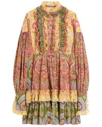 Valentino - Voyage Imaginaire Ruffled Mini Dress - Lyst