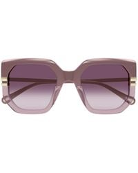 Chloé - Chloé Eyewear Oversized Square Frame Sunglasses - Lyst