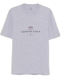 Brunello Cucinelli - Printed Jersey Crewneck T-Shirt - Lyst