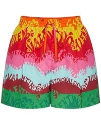 Valentino - Logo Printed Shorts - Lyst