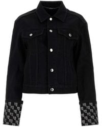 Alexander Wang - Long Sleeved Embellished Denim Jacket - Lyst