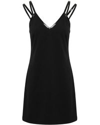 Gucci - Viscose Jersey Mini Dress With Crystal G Square - Lyst