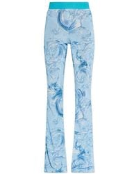 Versace Jeans Couture - Couture Logo Waistband Flared-Leg Trousers - Lyst