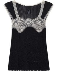 Anna Sui - Lace-Trimmed Jersey Cami - Lyst
