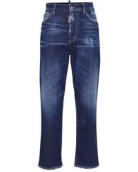 DSquared² - Logo-Patch Distressed Jeans - Lyst