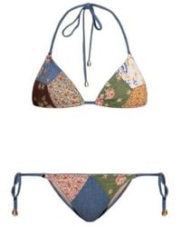 Zimmermann - Lucky Spliced Triangle Two Piece Bikini - Lyst
