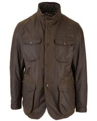 Barbour - Ogston High-Neck Waxed Jacket - Lyst