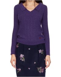 ShuShu/Tong - V-Neck Cable-Knit Sweater - Lyst