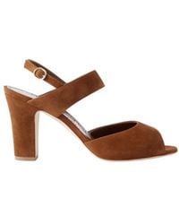 Manolo Blahnik - Suede Slingback Sandals - Lyst