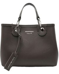 Emporio Armani - Grained-Effect Logo-Print Tote Bag - Lyst