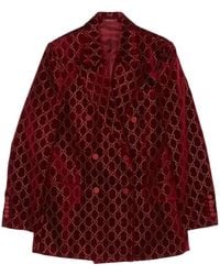Gucci - Double Blazer With Gg Crystals - Lyst