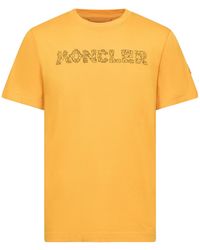 Moncler - Space Embroidered Logo Cotton T-Shirt - Lyst