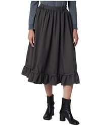 MM6 by Maison Margiela - Midi Skirt With Ruffled Flounce Hem - Lyst