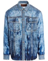 DIESEL - Bleached-Effect Denim Shirt - Lyst