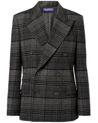 Ralph Lauren - Kent Checked Double-Breasted Wool Jacket - Lyst