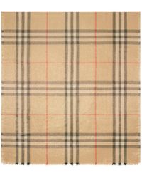 Burberry - Checked Frayed-Edge Scarf - Lyst