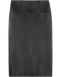 Tod's - Midi Leather Skirt - Lyst