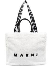 Marni - Fleece-Texture Debossed-Logo Tote Bag - Lyst