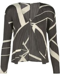 Pleats Please Issey Miyake - Pleats Please Issey Miyake Fold Line Cardigan - Lyst