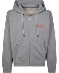 Off-White c/o Virgil Abloh - Logo Printed Zip-Up Hoodie - Lyst