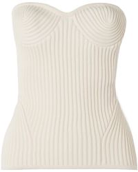 Jean Paul Gaultier - Paneled Ribbed Wool-Blend Bustier Top - Lyst