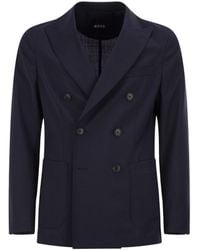 BOSS - Boss Double-Breasted Long-Sleeved Jacket - Lyst