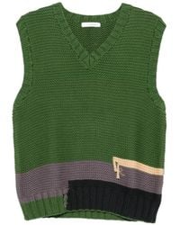 YMC - V-Neck Colour-Block Vest - Lyst