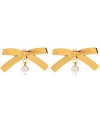 Moschino - Bow Shaped Embellished Earrings - Lyst