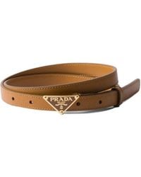 Prada - Triangle Logo Buckle Belt - Lyst