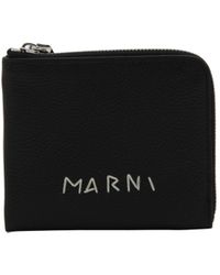 Marni - Logo Embroidered Zipped Wallet - Lyst
