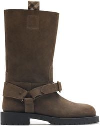 Burberry - Suede Soft Saddle Low Boots - Lyst