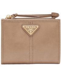 Prada - Triangle-Logo Bi-Fold Wallet - Lyst