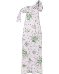 Rodarte - Floral-Print Silk-Crepe Midi Dress - Lyst