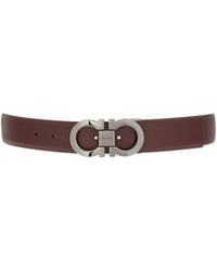 Ferragamo - Ferragamo Gancini Buckled Reversible Belt - Lyst
