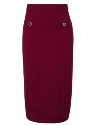 Alessandra Rich - Knitted Pointelle Virgin Wool Midi Skirt - Lyst