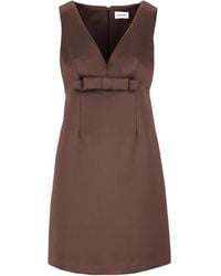P.A.R.O.S.H. - Bow-Detail V-Neck Dress - Lyst
