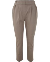 Brunello Cucinelli - Cropped Tapered Trousers - Lyst